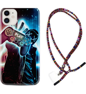 Apple iPhone 11 12 13 Mini Kılıf Boyun Asklı Rasta Silikon Play Me 1757
