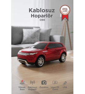 Torima Bluetooth Hoparlör Suv Araba Tasarımlı 16W FM USB Selfıe Speaker D88 Kırmızı