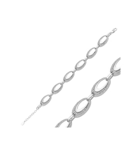 Gümüş Taşlı Oval Kadın Bileklik CSR2181551