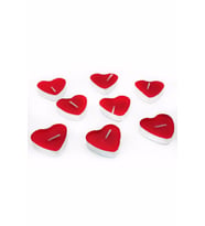 Pazariz 100 Adet Kalp Şeklinde Tea Lights Mum (Kırmızı)