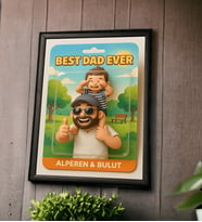 Kişiye Özel Yapay Zeka Tasarım Karikatür 21x30 Siyah  Fotoğraf Çerçevesi