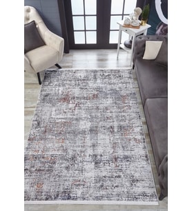 Dijital Kaymaz Yıkanabilir Gri Minimalist Salon Halısı Mutfak Halısı Koridor Halısı Yolluk HLN1639