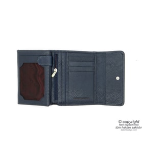 Hakiki Deri Cüzdan  İsme Özel Cüzdan  13x10 Dikey  TM 890-4 Hediyelik Cüzdan (Siyah-Gri)