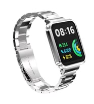 Xiaomi Redmi Watch 2 Lite Uyumlu Kordon Paslanmaz Metal Baklalı Klipsli Zore KRD-60 Kayış