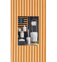 6 Parça Modern Banyo Seti Çöp Kovalı Tuvalet Kağıtlığı-Tuvalet Fırçası-Sıvı ve Katı Sabunluk-Diş Fırçalık (Beyaz)