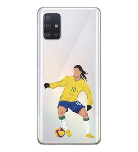 Samsung Galaxy A71 Uyumlu Ronaldinho Tasarımlı Şeffaf Telefon Kılıfı