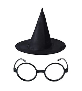 Harry Potter Büyücü Şapkası Ve Harry Potter Büyücü Gözlüğü Siyah Renk