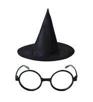 Harry Potter Büyücü Şapkası Ve Harry Potter Büyücü Gözlüğü Siyah Renk