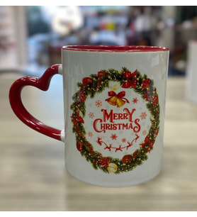 Yeni Yıla Özel Kırmızı Kalpli Kulp Merry Chrıstmas Kupa Bardak 08