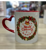 Yeni Yıla Özel Kırmızı Kalpli Kulp Merry Chrıstmas Kupa Bardak 08
