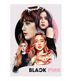 Black Pink Modern Ahşap Tablo