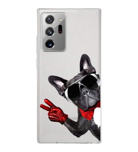 PrintiFy Samsung Galaxy Note 20 Ultra ile Uyumlu 1mm Slim Fit Köpek 2 050e Baskılı Şeffaf  Kılıf