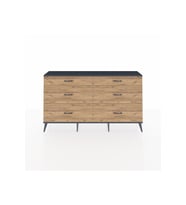 Arges Konsol 6 Çekmeceli  176x30x99 Aytaşı-Antrasit/Çam