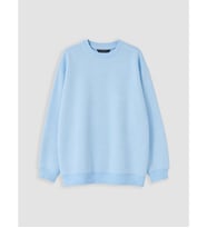 LCW Modest Mavi Bisiklet Yaka Kadın Sweatshirt Tunik