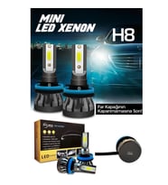 Slim Led Xenon Şimşek Etkili Mini Beyaz H8 Kapak Kapanma Garantili