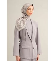 Armine Tivil İpek Eşarp 9352 - 83 Gri Karışık Desen