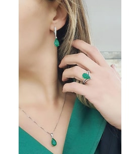 Sky Diamond Green Creative rubies zümrüt set takım