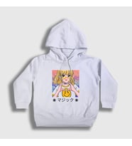 Presmono Unisex Çocuk Beyaz Cute Girl Anime Kapüşonlu Sweatshirt 348982tt