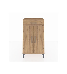 Hyperion Komodin 2 Raflı Tek Çekmeceli 2 Kapaklı 60x44x106 Çam-Çam