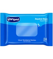 Canped Yetişkin Vücut Temizleme Islak Mendil Havlu 24 Yaprak Seyahat Boy 10 Lu Set (240 Yaprak)