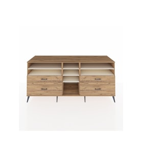 Kronos Konsol 7 Raflı 4 Çekmeceli  220x59x99 Çam-Aytaşı/Çam