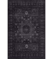 Eliana Home Baskılı, Yıkanabilir Kaymaz Taban Salon Halısı LNA1567-SD342 100x150 cm (Siyah)