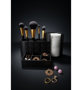 MYCRAFT3D Makyaj Organizer Çok Bölmeli  Pamukluk + Fırçalık + Takı Düzenleyici Masa Üstü Organizer