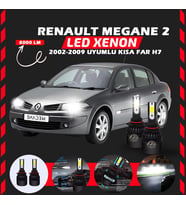Renault Megane 2 2002-2009 Kısa Far Uyumlu Şimşek Etkili Led Xenon Light Series H7