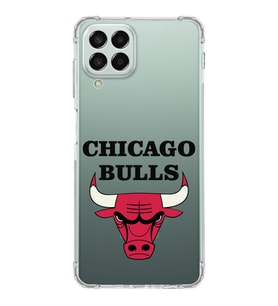 Samsung Galaxy M33 Uyumlu Köşe Korumalı Antişok Kapak Chicago Bulls Tasarımlı Şeffaf  Kılıf