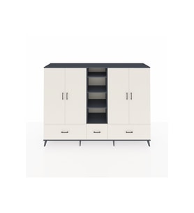 Hyperion Dolap 12 Raflı 3 Çekmeceli 4 Kapaklı 220x44x163 Antrasit-Aytaşı