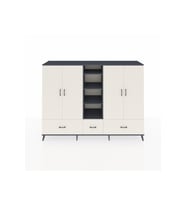 Hyperion Dolap 12 Raflı 3 Çekmeceli 4 Kapaklı 220x44x163 Antrasit-Aytaşı