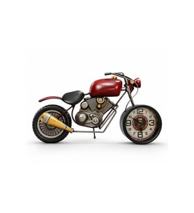 Kişiye Özel Motosiklet Tasarımlı Metal Duvar Saati - 44x8x24cm
