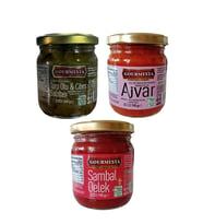 3'lü 210 cc Meze Seti ( 1 Adet Ajvar Sos, 1 Adet Sambal Oelek Sos, 1 Adet Turp Otu ve Cibes)