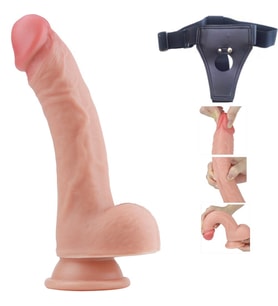 Lovetoy Nature Cock Serisi Özel Çift Dokulu 20 cm Realistik Kemerli Penis