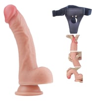 Lovetoy Nature Cock Serisi Özel Çift Dokulu 20 cm Realistik Kemerli Penis