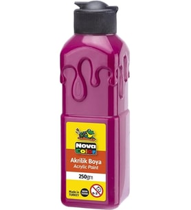 Fuşya Akrilik Boya 250 gr 1 Adet Su Bazlı Akrilik Boyası Hobi Sanatsal Boy Tuval Ahşap Metal
