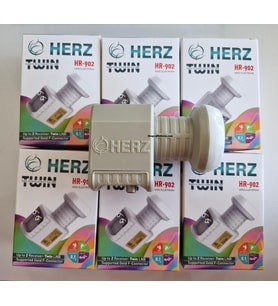Herz HR-902 Çiftli LNB Altın Uçlu 0.1 DB Gold İkili LNB (Gri)