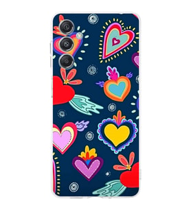 PrintiFy Samsung Galaxy M34 5G ile Uyumlu Retro Color 3  Kamera Korumalı Şeffaf  Kılıf