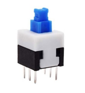 IC-197 6 Pinli Kalıcı Push Buton Kare Yaylı 7x7mm (Renksiz)