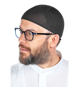 Lüks Çelik Örme Namaz Takkesi Siyah 1 Adet