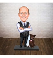 KİŞİYE ÖZEL KARİKATÜR köpekli patron BİBLOSU