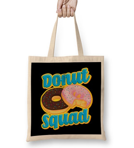 Funny Donut Squad Hilarious Donut Obsessed Pun Bez Çanta Uzun Saplı