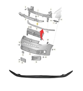 Vw Caddy Ön Tampon Alt Demiri 2021 Sonrası Yeni Kasa 2K7807651