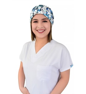 Unisex BeyazPapatyalar Desenli Cerrahi Bone Hemşire Saç Bonesi