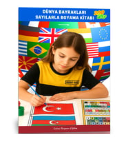 Dünya Bayrakları Sayılarla Boyama Kitabı (200 Ülke)