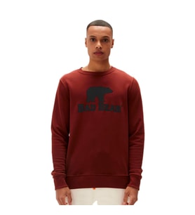 Bad Bear Logo Crewneck Sweatshirt Kahve-Siyah
