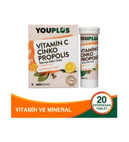 Youplus Vitamin C Çinko Propolis 20 Efervesan