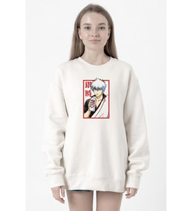 Gintama Anime Gintoki Fruit Juice Beyaz Kadın 2ip Sweatshirt