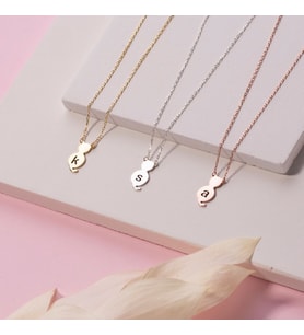 Kişiye Özel 925 Ayar Gümüş Kedi Harf Kolye (Gold)