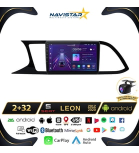 Seat Leon 2012-2020 Model 2GB + 64GB Android 13 Kablosuz Carplay Navigasyon Multimedya Sistemi